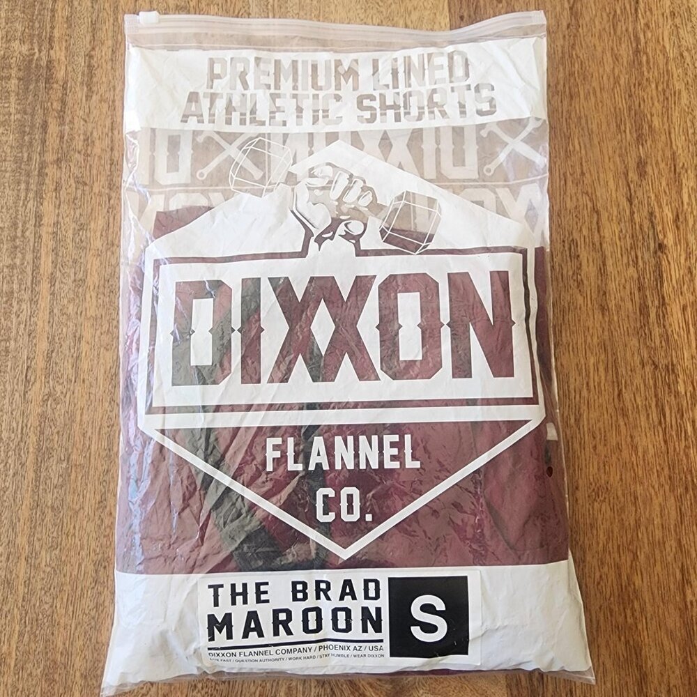 Dixxon Shorts Mens Small Maroon The Brad Lined Athletic Drawstring Zip Pocket - Picture 13 of 13